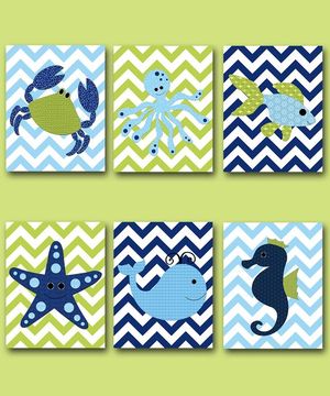 地中海儿童房挂画装饰画