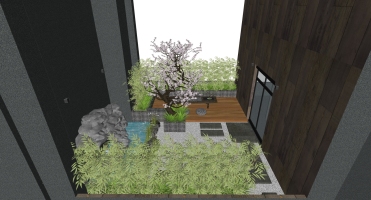 15中式屋顶庭院景观庭院景观阳台景观植物