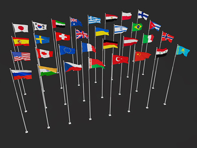 现代国旗旗杆