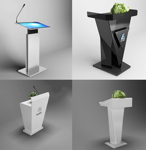 现代演讲台主席台新闻发布台话筒