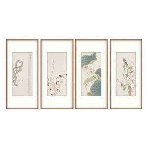 橙舍 新中式客厅装饰画 现代餐厅多联风景挂画骆兆虎国画 四季屏