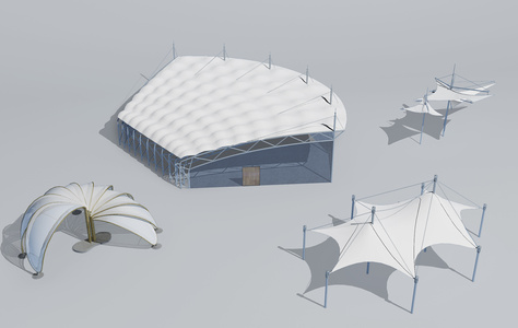 异形现代张拉膜，膜结构，遮阳棚