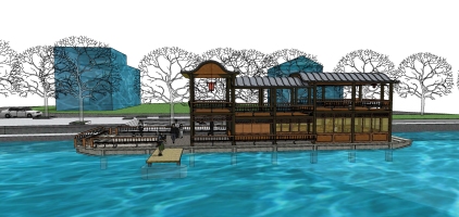 15码头旅游项目  码头游船 船体 码头 树池 滨水景观 游船餐厅 游船船坞 酒吧餐厅 水中乐园