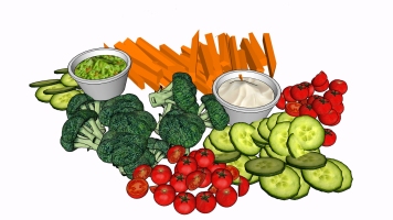  食物蔬菜水果 胡蘿卜 西藍花 黃瓜番茄圣女果 盆