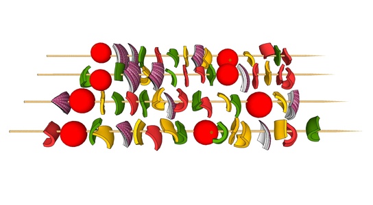  水果烧烤 水果蔬菜组合