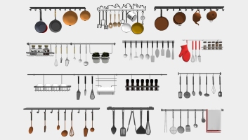  厨具铲具 厨房用品 餐具挂件 调味盒 铲具 刀具 锅 水壶 碗组合厨具置物架 