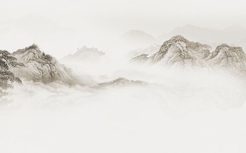 中式山水图案壁画纸a (1)