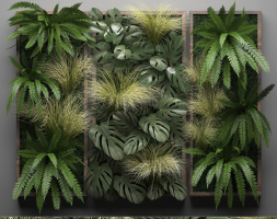  现代绿植墙，植物墙，吊装植物