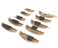 z04-0612中式木船古船漁船扁舟，小木船-