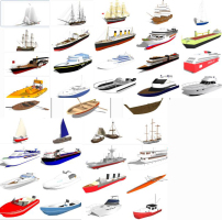 29现代船只，船帆，帆船组合