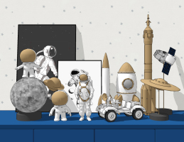 现代儿童房男孩房火箭，飞船宇航员，卫星饰品摆件