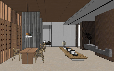 现代别墅庭院景观茶室茶桌椅，沙发 (2)-0