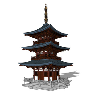 中式古建塔楼佛塔