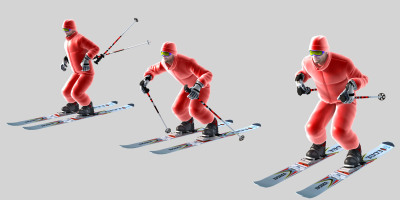 5现代滑雪人物