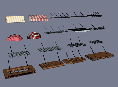 现代雨篷遮阳棚