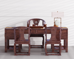 中式古典红木实木办公桌椅