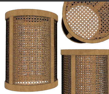 新中式藤编圆几