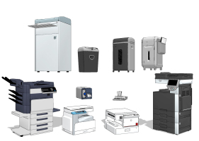 现代打印机办公设备组合