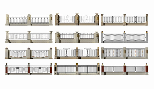 简欧式铁艺院墙围墙，护栏