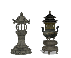 中式古典铜器，香炉