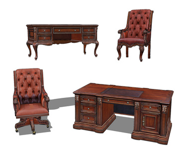 欧式古典书桌椅