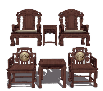 中式古典红木实家具，太师椅