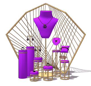 现代珠宝首饰项链陈列道具展架