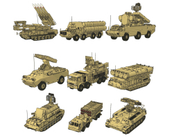 现代军事装甲车，导弹，坦克军事武器