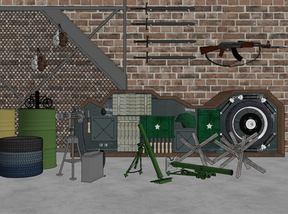 现代战地设备军事武器组合