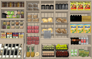 現代商場超市貨架食物小食品