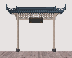 中式古建門頭屋檐