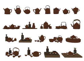 中式紫砂茶壺茶杯茶具組合