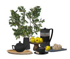 北歐茶具，花瓶，食物組合