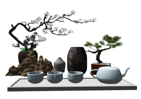 新中式茶具，盆景擺件