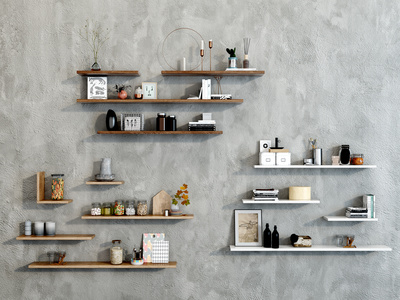 北欧挂墙式隔板置物架
