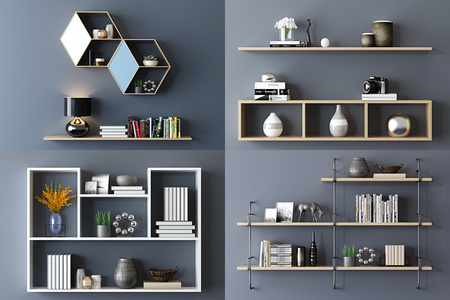 现代壁柜吊柜摆件