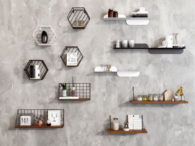 北欧铁艺挂墙式置物架