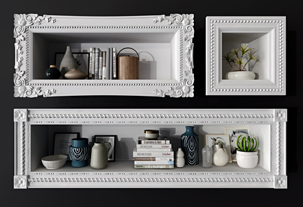 欧式雕花石膏线条壁柜