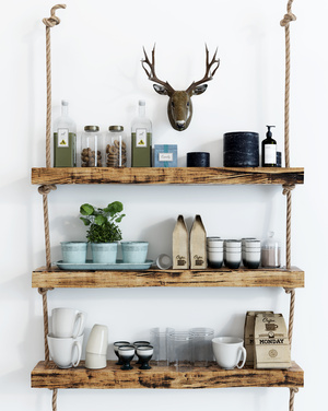 北欧麻绳吊柜壁柜