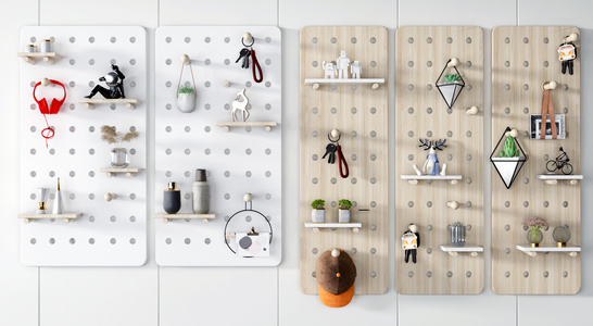 北欧洞洞板壁挂置物架吊柜