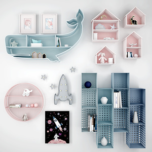 北欧墙饰置物架，吊柜，