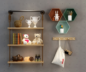 工业风壁架层板，吊柜