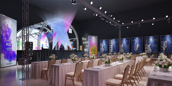 现代弧形歌唱表演舞台