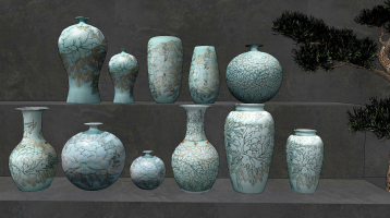 新中式雕花陶瓷器皿