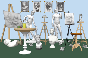 欧式石膏雕塑人物雕像，画板