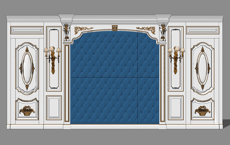 法式雕花软包背景墙