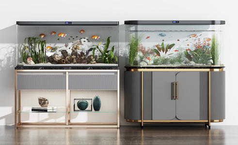 现代轻奢鱼缸水族