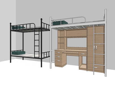 现代双层铁架床,，上下铺