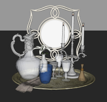 歐式燭臺，水壺，玻璃杯，托盤組合