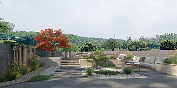 现代别墅庭院景观花园